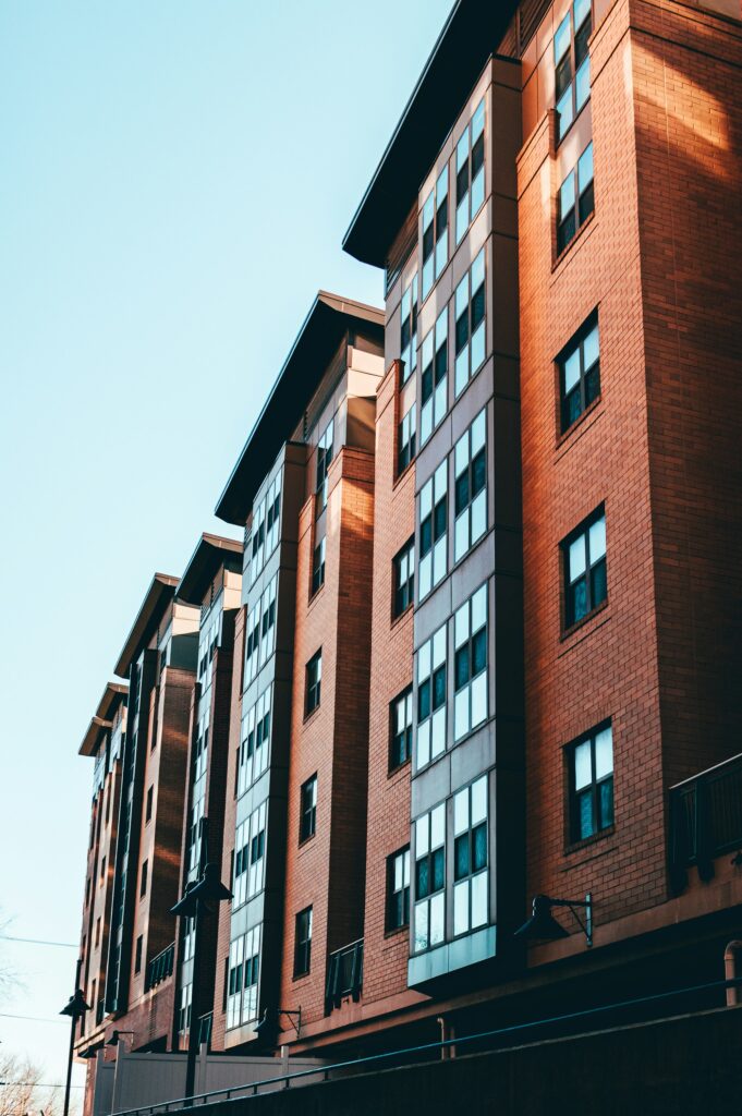 Apartment building with balconies